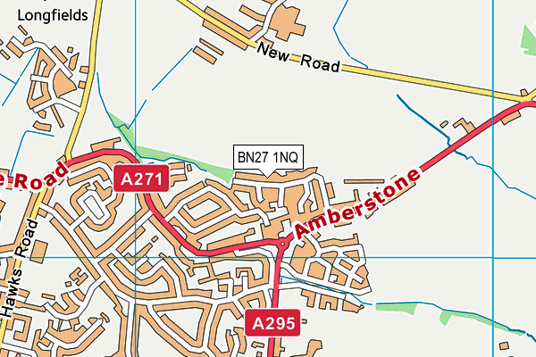 BN27 1NQ map - OS VectorMap District (Ordnance Survey) BN27 1NQ map - OS VectorMap District (Ordnance Survey)