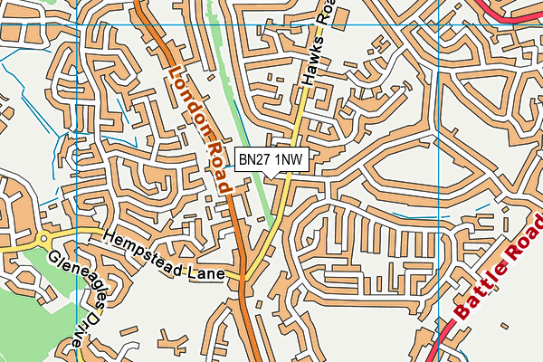 BN27 1NW map - OS VectorMap District (Ordnance Survey) BN27 1NW map - OS VectorMap District (Ordnance Survey)