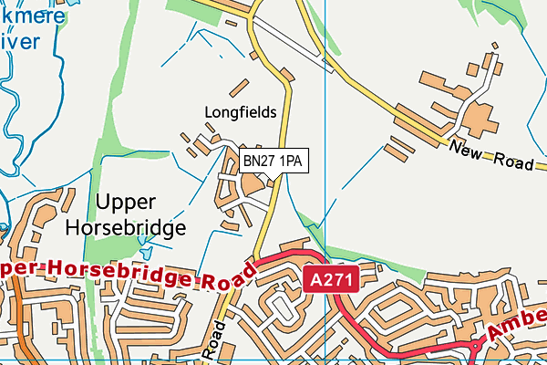 BN27 1PA map - OS VectorMap District (Ordnance Survey)