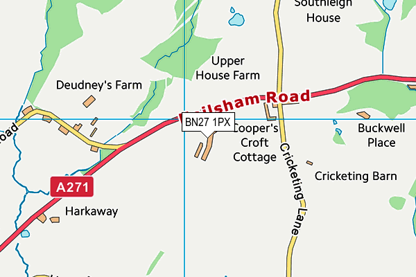 BN27 1PX map - OS VectorMap District (Ordnance Survey) BN27 1PX map - OS VectorMap District (Ordnance Survey)