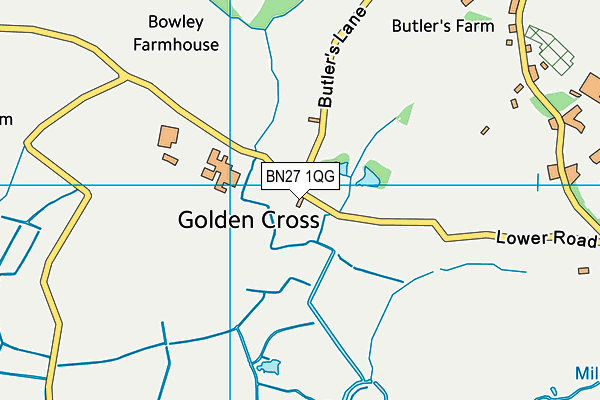 BN27 1QG map - OS VectorMap District (Ordnance Survey)