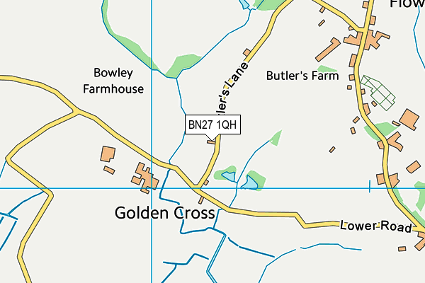 BN27 1QH map - OS VectorMap District (Ordnance Survey)