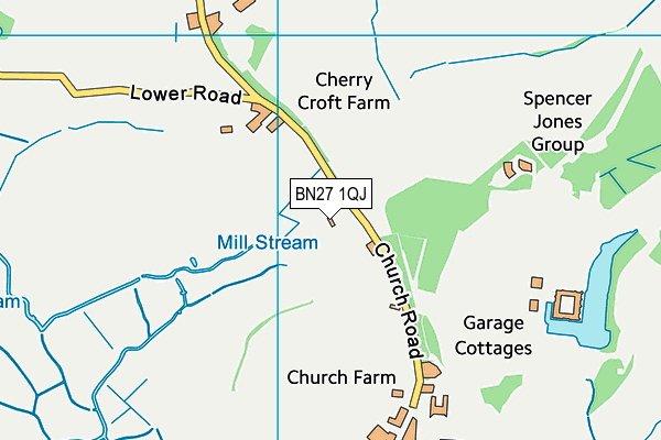 BN27 1QJ map - OS VectorMap District (Ordnance Survey)