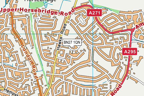BN27 1QN map - OS VectorMap District (Ordnance Survey) BN27 1QN map - OS VectorMap District (Ordnance Survey)