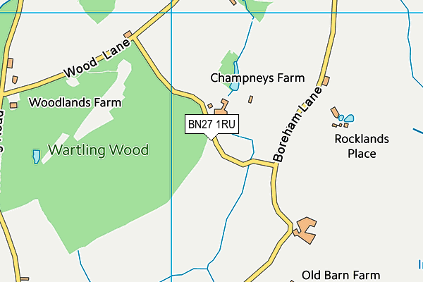 BN27 1RU map - OS VectorMap District (Ordnance Survey) BN27 1RU map - OS VectorMap District (Ordnance Survey)