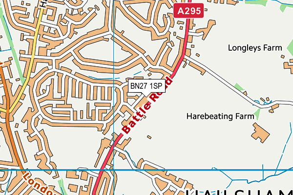 BN27 1SP map - OS VectorMap District (Ordnance Survey) BN27 1SP map - OS VectorMap District (Ordnance Survey)
