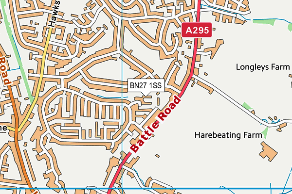 BN27 1SS map - OS VectorMap District (Ordnance Survey) BN27 1SS map - OS VectorMap District (Ordnance Survey)