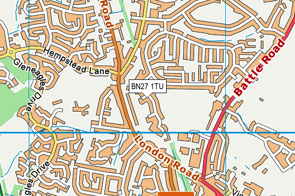 BN27 1TU map - OS VectorMap District (Ordnance Survey) BN27 1TU map - OS VectorMap District (Ordnance Survey)