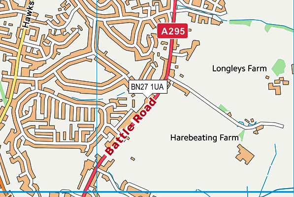 BN27 1UA map - OS VectorMap District (Ordnance Survey)