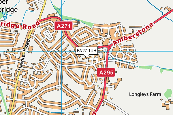 BN27 1UH map - OS VectorMap District (Ordnance Survey) BN27 1UH map - OS VectorMap District (Ordnance Survey)