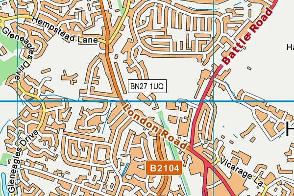 BN27 1UQ map - OS VectorMap District (Ordnance Survey)