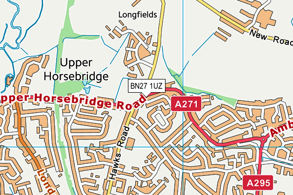 BN27 1UZ map - OS VectorMap District (Ordnance Survey) BN27 1UZ map - OS VectorMap District (Ordnance Survey)