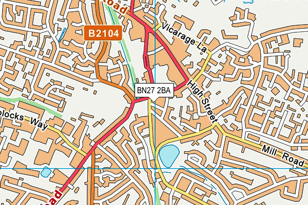 BN27 2BA map - OS VectorMap District (Ordnance Survey) BN27 2BA map - OS VectorMap District (Ordnance Survey)