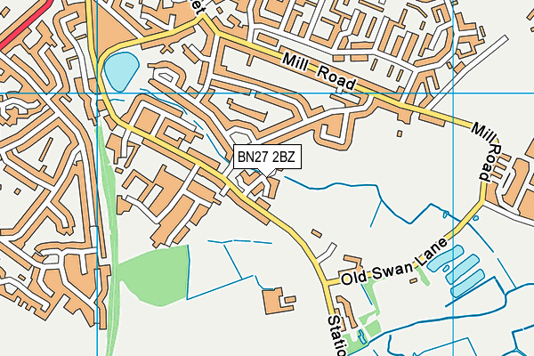 BN27 2BZ map - OS VectorMap District (Ordnance Survey) BN27 2BZ map - OS VectorMap District (Ordnance Survey)
