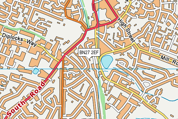 BN27 2EF map - OS VectorMap District (Ordnance Survey) BN27 2EF map - OS VectorMap District (Ordnance Survey)