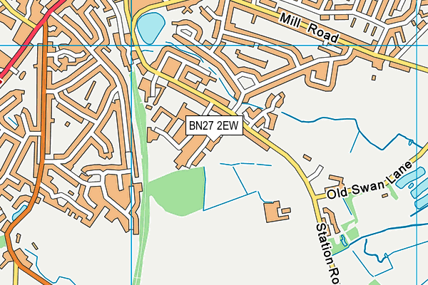 BN27 2EW map - OS VectorMap District (Ordnance Survey) BN27 2EW map - OS VectorMap District (Ordnance Survey)