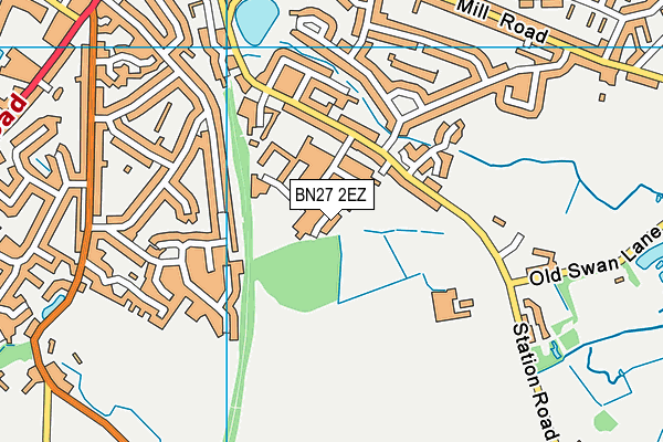 BN27 2EZ map - OS VectorMap District (Ordnance Survey) BN27 2EZ map - OS VectorMap District (Ordnance Survey)
