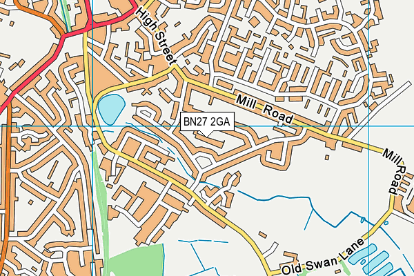 BN27 2GA map - OS VectorMap District (Ordnance Survey) BN27 2GA map - OS VectorMap District (Ordnance Survey)