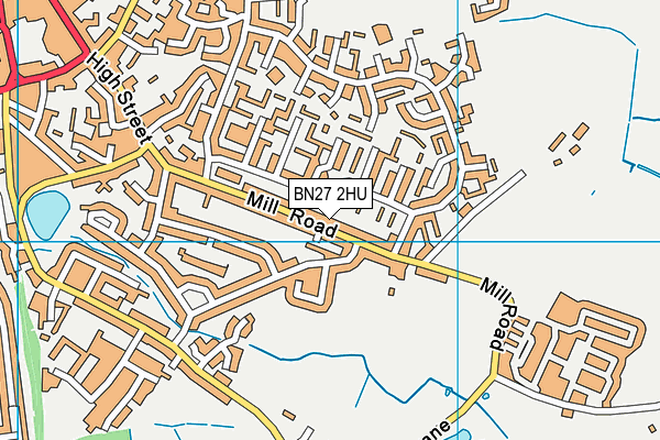 BN27 2HU map - OS VectorMap District (Ordnance Survey) BN27 2HU map - OS VectorMap District (Ordnance Survey)