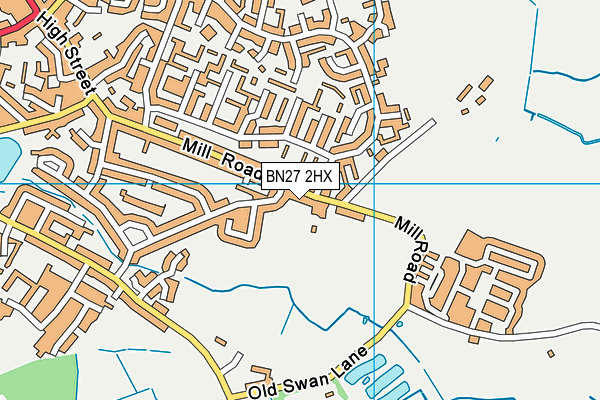 BN27 2HX map - OS VectorMap District (Ordnance Survey) BN27 2HX map - OS VectorMap District (Ordnance Survey)