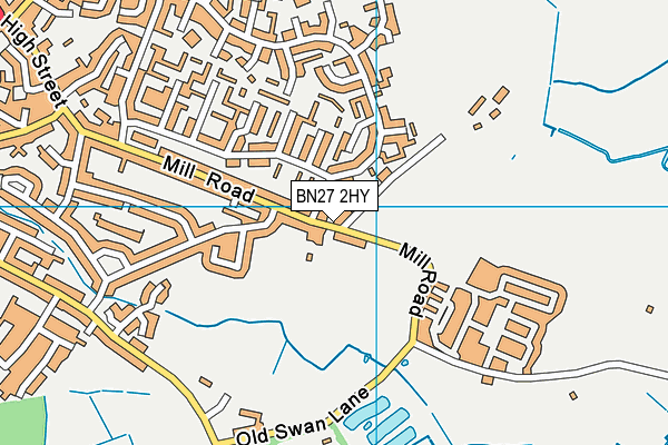 BN27 2HY map - OS VectorMap District (Ordnance Survey) BN27 2HY map - OS VectorMap District (Ordnance Survey)