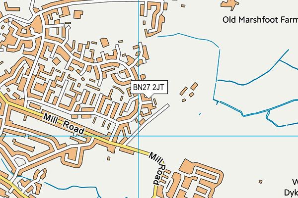 BN27 2JT map - OS VectorMap District (Ordnance Survey) BN27 2JT map - OS VectorMap District (Ordnance Survey)