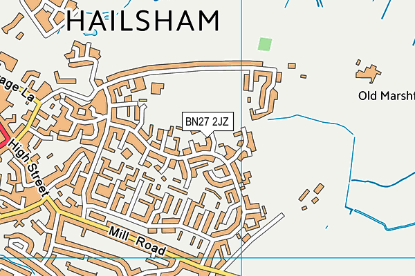BN27 2JZ map - OS VectorMap District (Ordnance Survey) BN27 2JZ map - OS VectorMap District (Ordnance Survey)