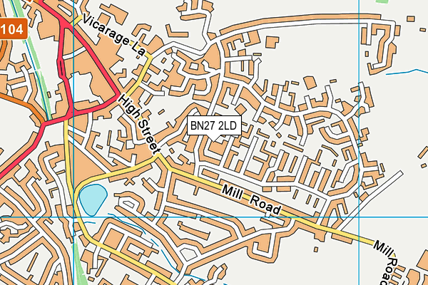 BN27 2LD map - OS VectorMap District (Ordnance Survey) BN27 2LD map - OS VectorMap District (Ordnance Survey)