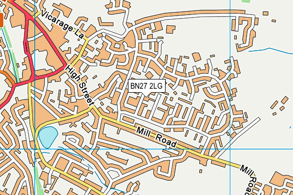BN27 2LG map - OS VectorMap District (Ordnance Survey) BN27 2LG map - OS VectorMap District (Ordnance Survey)