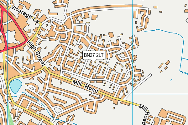 BN27 2LT map - OS VectorMap District (Ordnance Survey) BN27 2LT map - OS VectorMap District (Ordnance Survey)