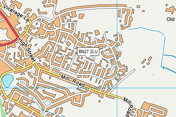 BN27 2LU map - OS VectorMap District (Ordnance Survey) BN27 2LU map - OS VectorMap District (Ordnance Survey)