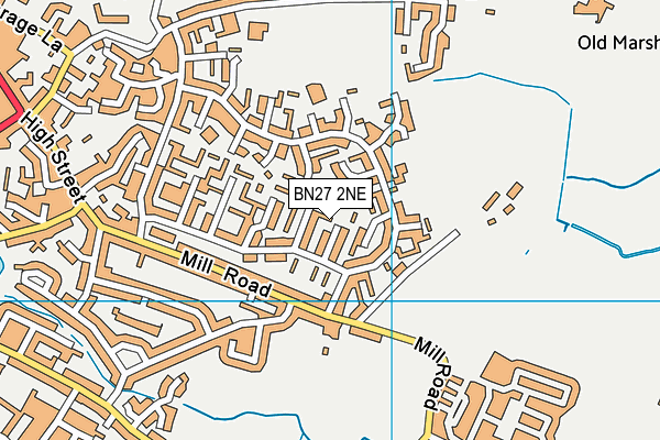 BN27 2NE map - OS VectorMap District (Ordnance Survey) BN27 2NE map - OS VectorMap District (Ordnance Survey)