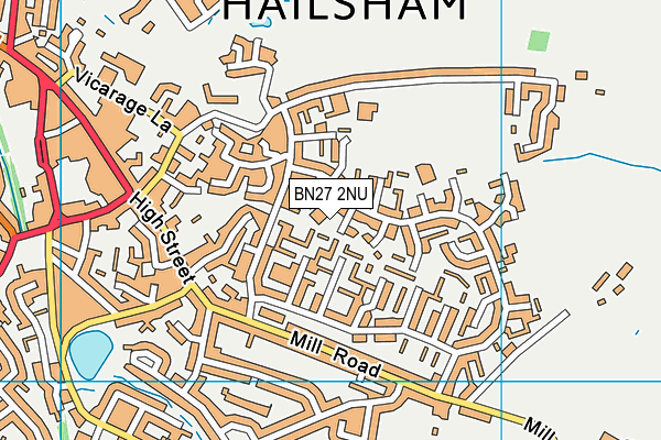 BN27 2NU map - OS VectorMap District (Ordnance Survey) BN27 2NU map - OS VectorMap District (Ordnance Survey)