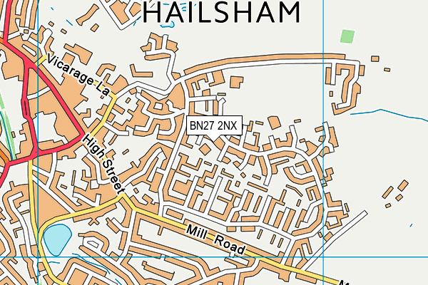 BN27 2NX map - OS VectorMap District (Ordnance Survey) BN27 2NX map - OS VectorMap District (Ordnance Survey)