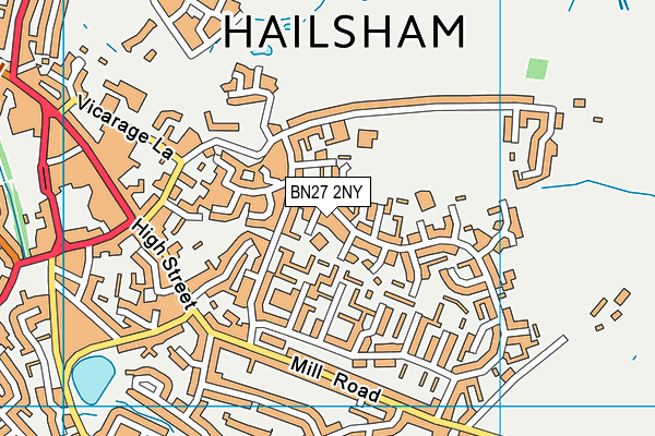 BN27 2NY map - OS VectorMap District (Ordnance Survey) BN27 2NY map - OS VectorMap District (Ordnance Survey)