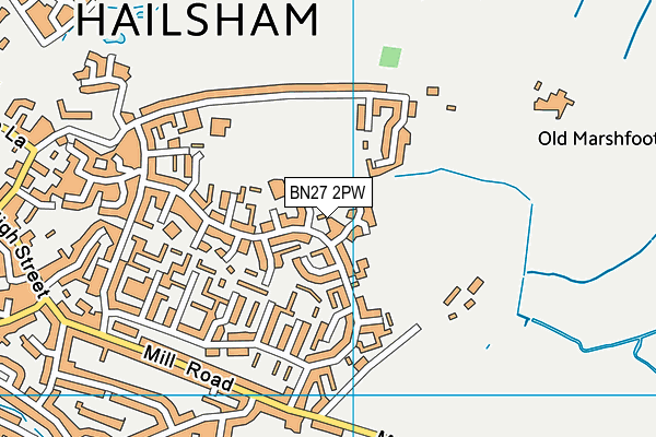 BN27 2PW map - OS VectorMap District (Ordnance Survey) BN27 2PW map - OS VectorMap District (Ordnance Survey)