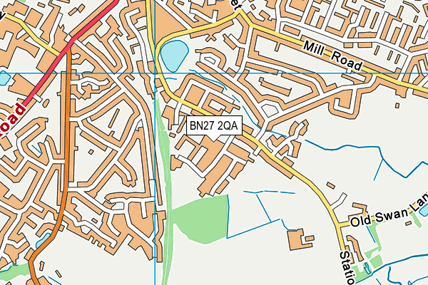 BN27 2QA map - OS VectorMap District (Ordnance Survey) BN27 2QA map - OS VectorMap District (Ordnance Survey)