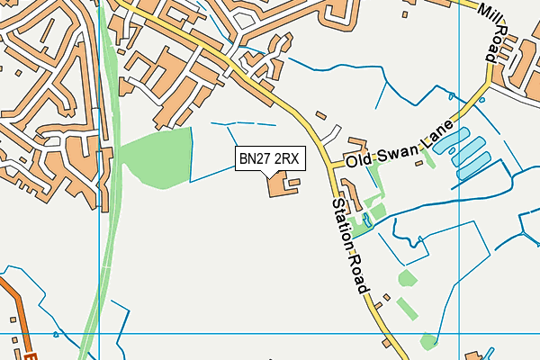 BN27 2RX map - OS VectorMap District (Ordnance Survey) BN27 2RX map - OS VectorMap District (Ordnance Survey)
