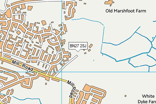 BN27 2SJ map - OS VectorMap District (Ordnance Survey) BN27 2SJ map - OS VectorMap District (Ordnance Survey)
