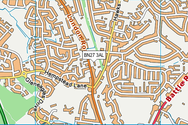 BN27 3AL map - OS VectorMap District (Ordnance Survey) BN27 3AL map - OS VectorMap District (Ordnance Survey)