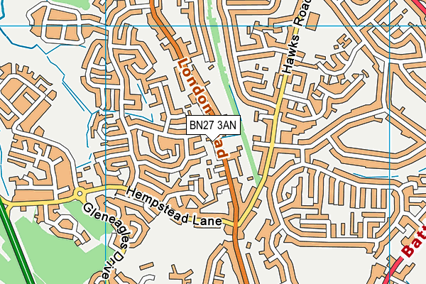 BN27 3AN map - OS VectorMap District (Ordnance Survey) BN27 3AN map - OS VectorMap District (Ordnance Survey)