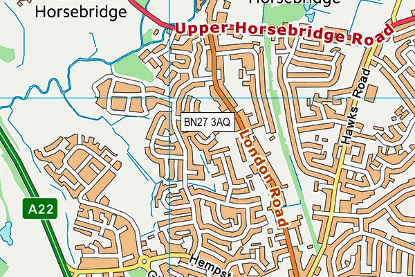 BN27 3AQ map - OS VectorMap District (Ordnance Survey)