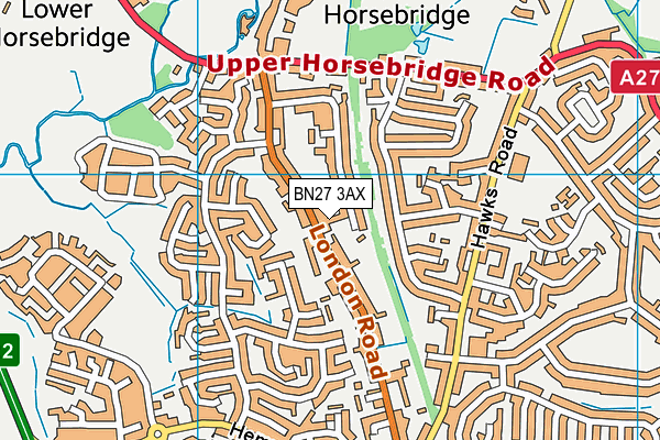 BN27 3AX map - OS VectorMap District (Ordnance Survey) BN27 3AX map - OS VectorMap District (Ordnance Survey)