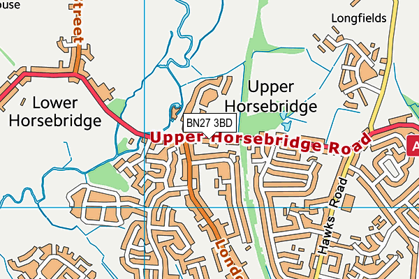 BN27 3BD map - OS VectorMap District (Ordnance Survey)
