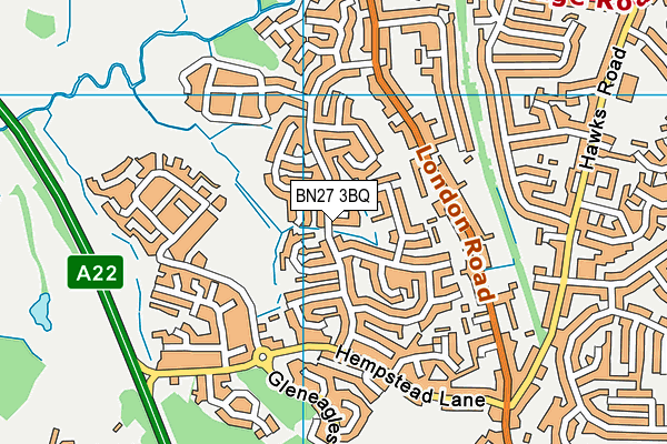 BN27 3BQ map - OS VectorMap District (Ordnance Survey) BN27 3BQ map - OS VectorMap District (Ordnance Survey)