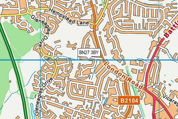 BN27 3BY map - OS VectorMap District (Ordnance Survey) BN27 3BY map - OS VectorMap District (Ordnance Survey)