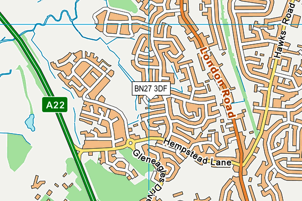 BN27 3DF map - OS VectorMap District (Ordnance Survey) BN27 3DF map - OS VectorMap District (Ordnance Survey)