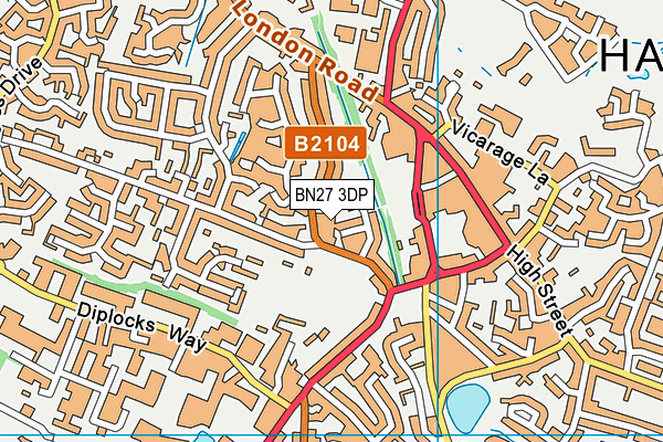 BN27 3DP map - OS VectorMap District (Ordnance Survey) BN27 3DP map - OS VectorMap District (Ordnance Survey)