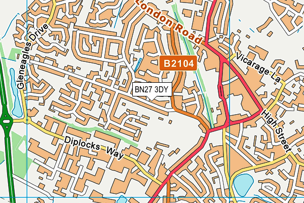 BN27 3DY map - OS VectorMap District (Ordnance Survey) BN27 3DY map - OS VectorMap District (Ordnance Survey)