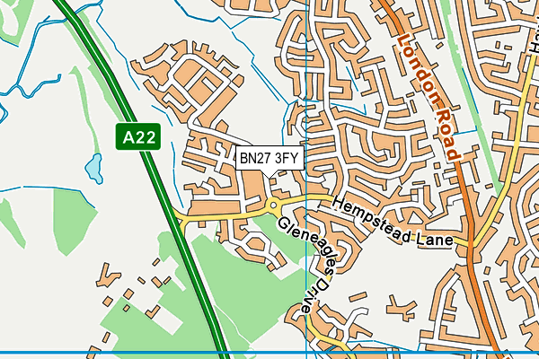 BN27 3FY map - OS VectorMap District (Ordnance Survey) BN27 3FY map - OS VectorMap District (Ordnance Survey)